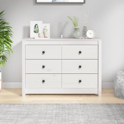 vidaXL Beistellschrank Weiß 100x40x72 cm Massivholz Kiefer