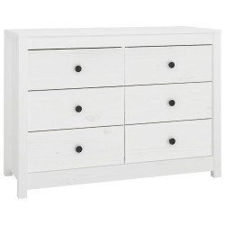 vidaXL Beistellschrank Weiß 100x40x72 cm Massivholz Kiefer