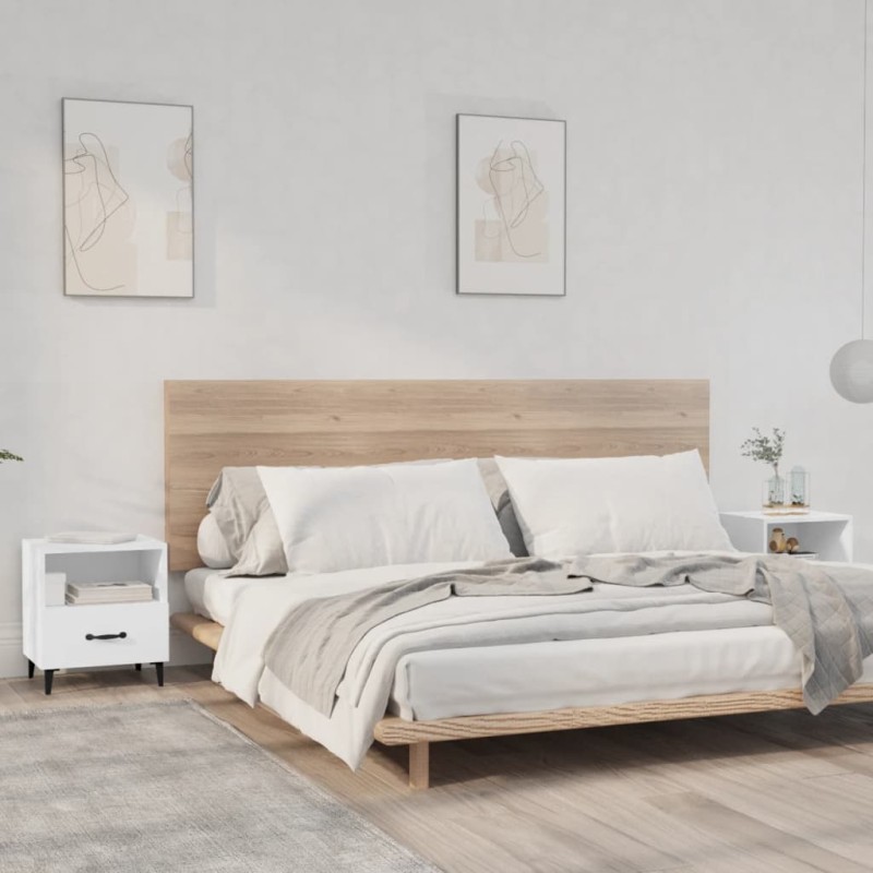 vidaXL Nachttische 2 Stk. Weiß Holzwerkstoff vidaXL Nachttische 2 Stk. Weiß Holzwerkstoff
