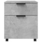 vidaXL Mobiler Aktenschrank mit Rollen Betongrau 45x38x54 cm vidaXL Mobiler Aktenschrank mit Rollen Betongrau 45x38x54 cm