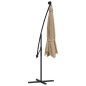 vidaXL Ampelschirm mit LED-Leuchten und Stahlmast 300 cm Taupe vidaXL Ampelschirm mit LED-Leuchten und Stahlmast 300 cm Taupe