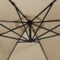 vidaXL Ampelschirm mit LED-Leuchten und Stahlmast 300 cm Taupe vidaXL Ampelschirm mit LED-Leuchten und Stahlmast 300 cm Taupe