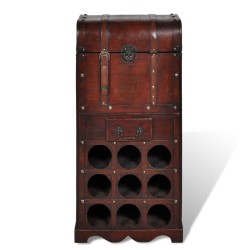 vidaXL Holz-Flaschenregal für 9 Flaschen mit Aufbewahrungstruhe 