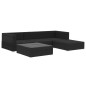vidaXL 5-tlg. Garten-Lounge-Set mit Kissen Poly Rattan Schwarz vidaXL 5-tlg. Garten-Lounge-Set mit Kissen Poly Rattan Schwarz