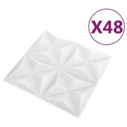 vidaXL 3D-Wandpaneele 48 Stk. 50x50 cm Origami-Weiß 12 m²