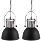 vidaXL Deckenleuchte Metall 2 Stk. Höhenverstellbar Modern Schwarz vidaXL Deckenleuchte Metall 2 Stk. Höhenverstellbar Modern Schwarz
