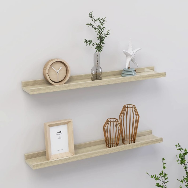 vidaXL Wandregale 2 Stk. Sonoma-Eiche 60x9x3 cm vidaXL Wandregale 2 Stk. Sonoma-Eiche 60x9x3 cm