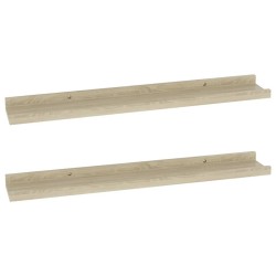 vidaXL Wandregale 2 Stk. Sonoma-Eiche 60x9x3 cm