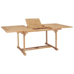vidaXL Ausziehbarer Gartentisch 150-200 x 100 x 75 cm Massivholz Teak