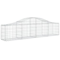 vidaXL Gabione mit Hochbogen 200x30x40/60 cm Verzinktes Eisen