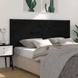 vidaXL Kopfteil Schwarz 126x4x100 cm Massivholz Kiefer