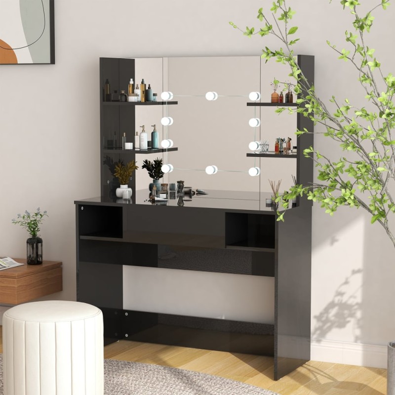 vidaXL Schminktisch mit LED-Beleuchtung 100x40x135 cm MDF vidaXL Schminktisch mit LED-Beleuchtung 100x40x135 cm MDF