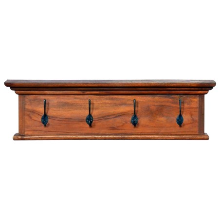 vidaXL Wandgarderobe 70x10x20 cm Teak Massivholz