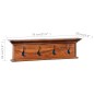 vidaXL Wandgarderobe 70x10x20 cm Teak Massivholz vidaXL Wandgarderobe 70x10x20 cm Teak Massivholz