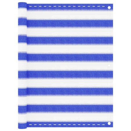 vidaXL Balkon-Sichtschutz Blau und Weiß 90x400 cm HDPE
