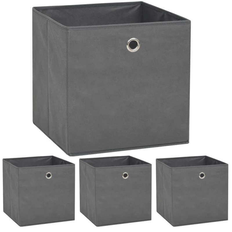 vidaXL Aufbewahrungsboxen 4 Stk. Vliesstoff 32x32x32 cm Grau vidaXL Aufbewahrungsboxen 4 Stk. Vliesstoff 32x32x32 cm Grau