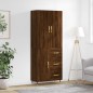 Highboard Braun Eichen-Optik 69,5x34x180 cm Holzwerkstoff Highboard Braun Eichen-Optik 69,5x34x180 cm Holzwerkstoff