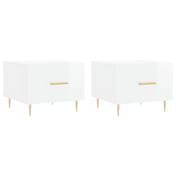 vidaXL Couchtische 2 Stk. Hochglanz-Weiß 50x50x40 cm Holzwerkstoff