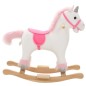 Schaukeltier Einhorn Plüsch 65x32x58 cm Weiß und Rosa Schaukeltier Einhorn Plüsch 65x32x58 cm Weiß und Rosa