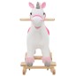 Schaukeltier Einhorn Plüsch 65x32x58 cm Weiß und Rosa Schaukeltier Einhorn Plüsch 65x32x58 cm Weiß und Rosa