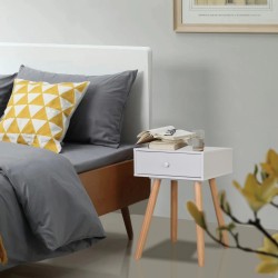 vidaXL Nachttisch 2 Stk. Kiefernholz Massiv 40 x 30 x 61 cm Weiß