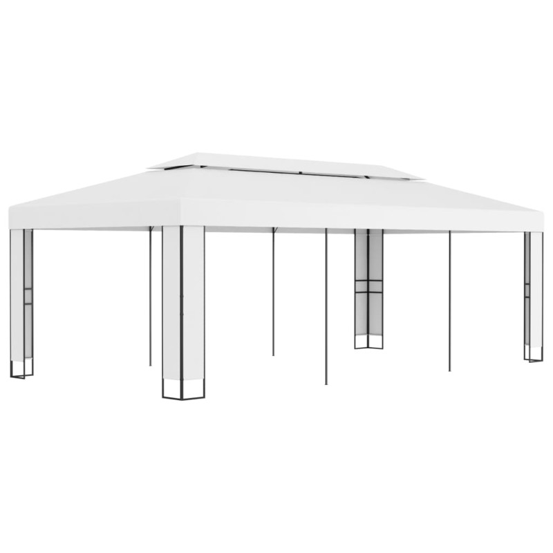 vidaXL Pavillon mit Doppeldach 3 x 6 m Weiß vidaXL Pavillon mit Doppeldach 3 x 6 m Weiß