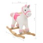 Schaukeltier Einhorn Plüsch 65x32x58 cm Weiß und Rosa Schaukeltier Einhorn Plüsch 65x32x58 cm Weiß und Rosa
