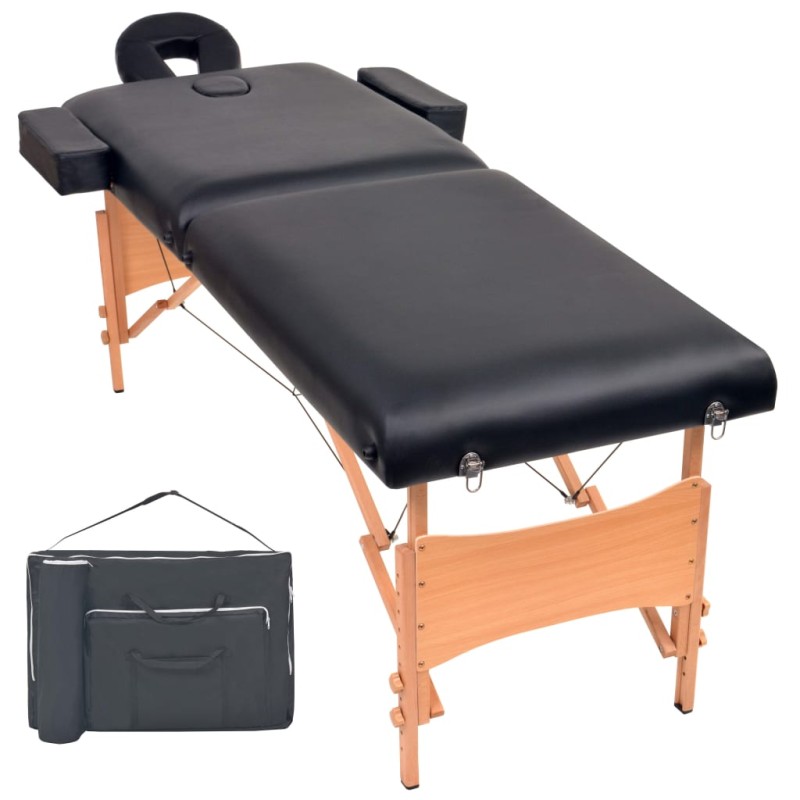 vidaXL Massageliege 2-Zonen Klappbar 10 cm Sitz Schwarz vidaXL Massageliege 2-Zonen Klappbar 10 cm Sitz Schwarz