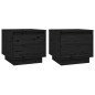 vidaXL Nachttische 2 Stk. Schwarz 35x34x32 cm Massivholz Kiefer vidaXL Nachttische 2 Stk. Schwarz 35x34x32 cm Massivholz Kiefer