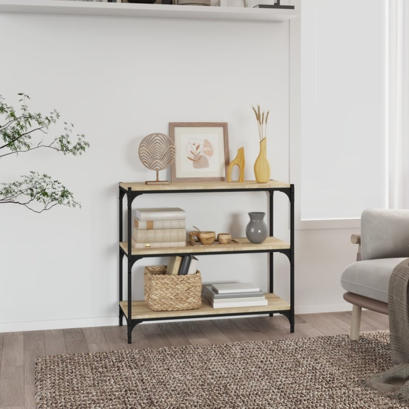 vidaXL Bücherregal Sonoma-Eiche 80x33x70,5 cm Holzwerkstoff und Stahl vidaXL Bücherregal Sonoma-Eiche 80x33x70,5 cm Holzwerkstoff und Stahl