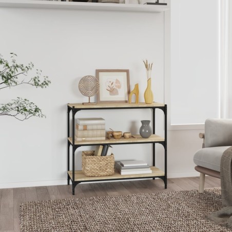 vidaXL Bücherregal Sonoma-Eiche 80x33x70,5 cm Holzwerkstoff und Stahl