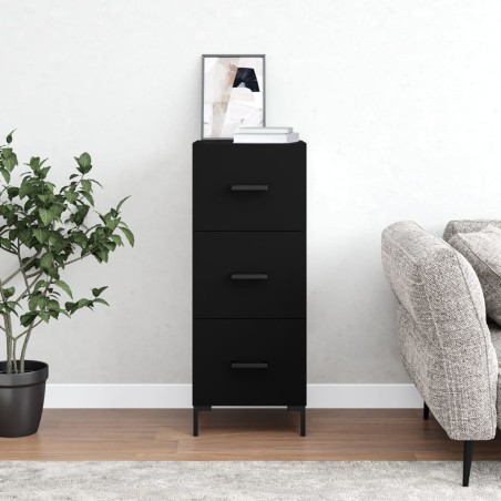 vidaXL Sideboard Schwarz 34,5x34x90 cm Holzwerkstoff