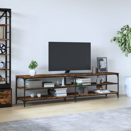 vidaXL TV-Schrank Räuchereiche 200x30x50 cm Holzwerkstoff und Metall
