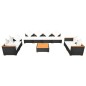 9-tlg. Garten-Lounge-Set mit Auflagen Poly Rattan Schwarz 9-tlg. Garten-Lounge-Set mit Auflagen Poly Rattan Schwarz