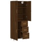 Highboard Braun Eichen-Optik 69,5x34x180 cm Holzwerkstoff Highboard Braun Eichen-Optik 69,5x34x180 cm Holzwerkstoff