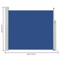vidaXL Ausziehbare Seitenmarkise 100x300 cm Blau vidaXL Ausziehbare Seitenmarkise 100x300 cm Blau