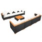 9-tlg. Garten-Lounge-Set mit Auflagen Poly Rattan Schwarz 9-tlg. Garten-Lounge-Set mit Auflagen Poly Rattan Schwarz
