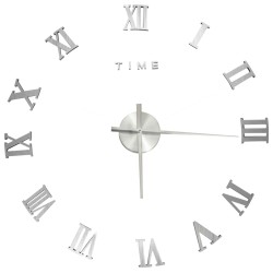 vidaXL 3D-Wanduhr Modernes Design Silbern 100 cm XXL