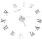 vidaXL 3D-Wanduhr Modernes Design Silbern 100 cm XXL vidaXL 3D-Wanduhr Modernes Design Silbern 100 cm XXL
