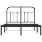 vidaXL Bettgestell mit Kopfteil Metall Schwarz 120x190 cm vidaXL Bettgestell mit Kopfteil Metall Schwarz 120x190 cm