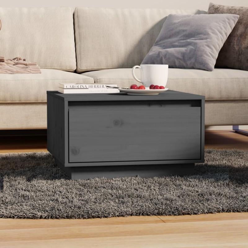 vidaXL Couchtisch Grau 55x56x32 cm Massivholz Kiefer vidaXL Couchtisch Grau 55x56x32 cm Massivholz Kiefer