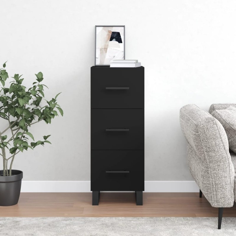vidaXL Sideboard Schwarz 34,5x34x90 cm Holzwerkstoff vidaXL Sideboard Schwarz 34,5x34x90 cm Holzwerkstoff