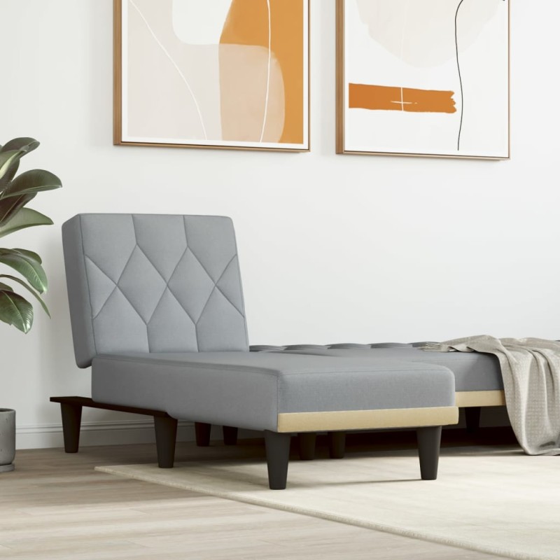 Chaiselongue Hellgrau Stoff Chaiselongue Hellgrau Stoff