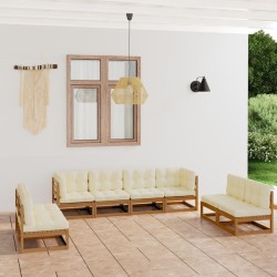 vidaXL 8-tlg. Garten-Lounge-Set mit Kissen Kiefer Massivholz