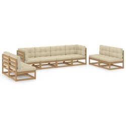 vidaXL 8-tlg. Garten-Lounge-Set mit Kissen Kiefer Massivholz