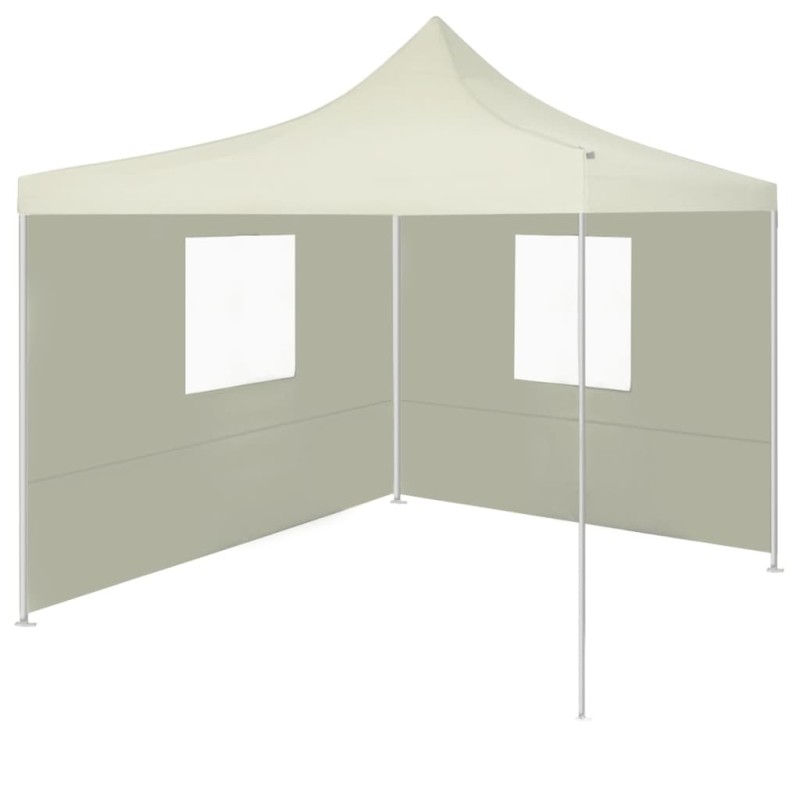 vidaXL Profi-Partyzelt Faltbar mit 2 Seitenwänden 2×2m Stahl Creme vidaXL Profi-Partyzelt Faltbar mit 2 Seitenwänden 2×2m Stahl Creme