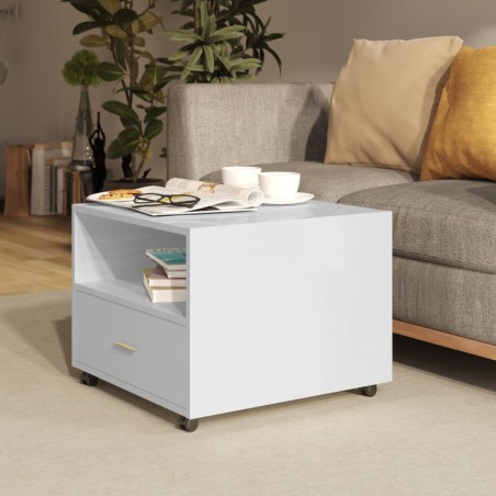 vidaXL Couchtisch Hochglanz-Weiß 55x55x40 cm Holzwerkstoff 