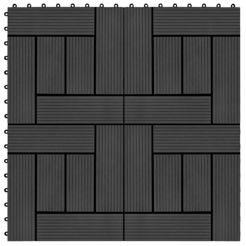 vidaXL Terrassenfliesen 11 Stück WPC 30 x 30 cm 1 qm Schwarz vidaXL Terrassenfliesen 11 Stück WPC 30 x 30 cm 1 qm Schwarz