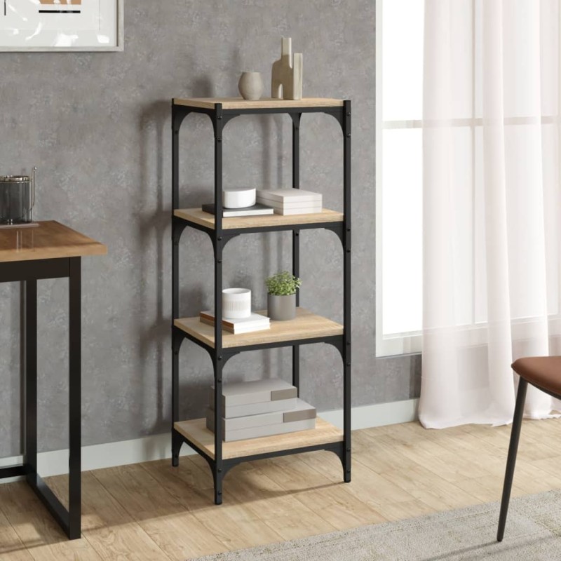 vidaXL Bücherregal Sonoma-Eiche 40x33x100 cm Holzwerkstoff und Stahl vidaXL Bücherregal Sonoma-Eiche 40x33x100 cm Holzwerkstoff und Stahl