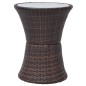 3-tlg. Bistro-Set mit Auflagen Poly Rattan Braun 3-tlg. Bistro-Set mit Auflagen Poly Rattan Braun